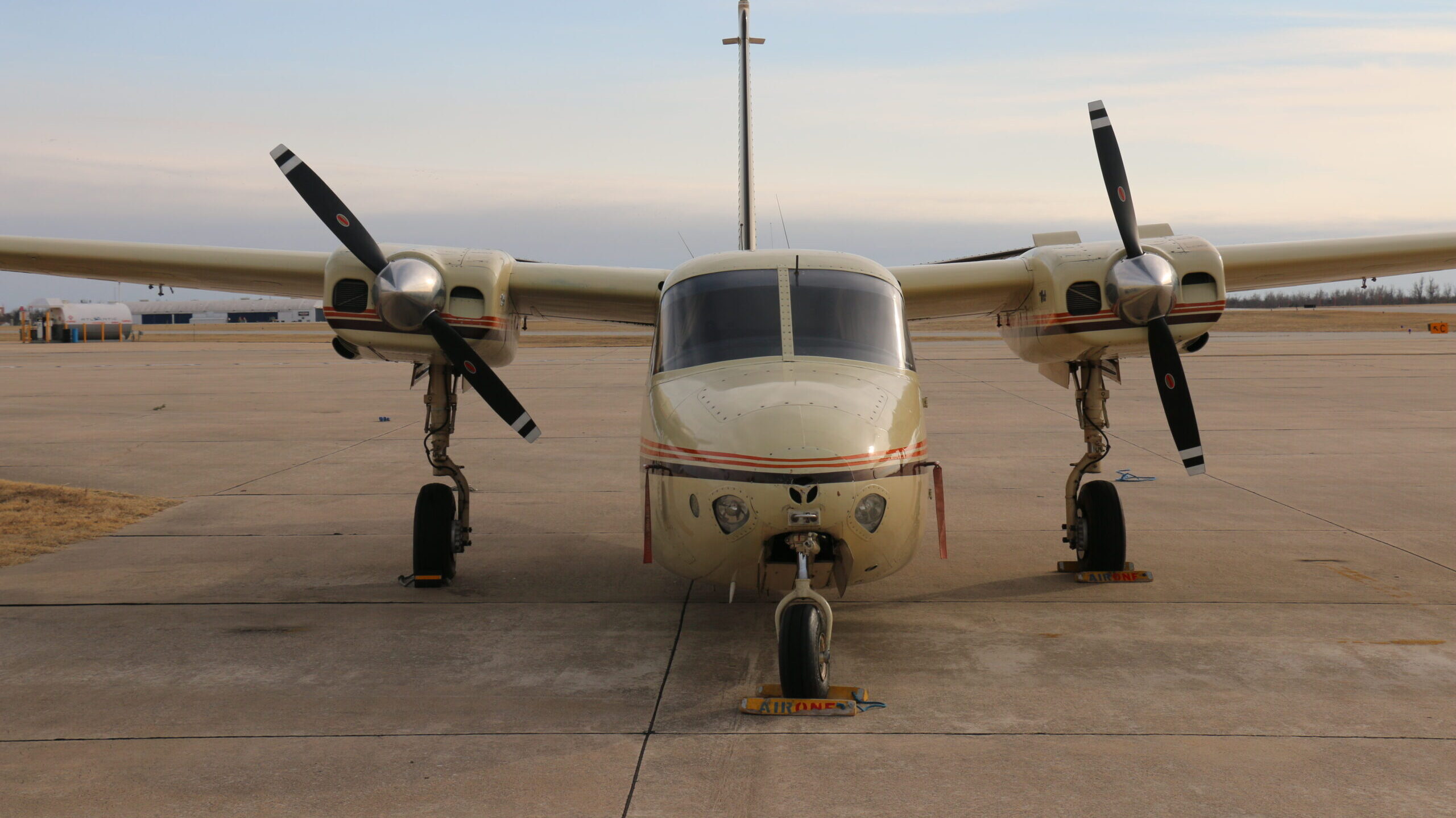 Twin-engine aircraft used to explain multi-engine flight training concepts